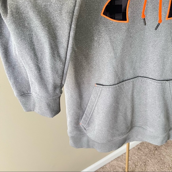 Under Armour Gray Orange Black Hoodie Sweatshirt Sz Medium - Picture 4 of 6